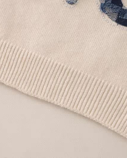 Conjunto Infantil de 3 Piezas para Niño  Camisa Denim, Chaleco de Punto y Pantalón Vaquero