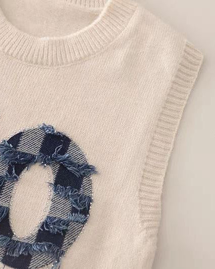 Conjunto Infantil de 3 Piezas para Niño  Camisa Denim, Chaleco de Punto y Pantalón Vaquero