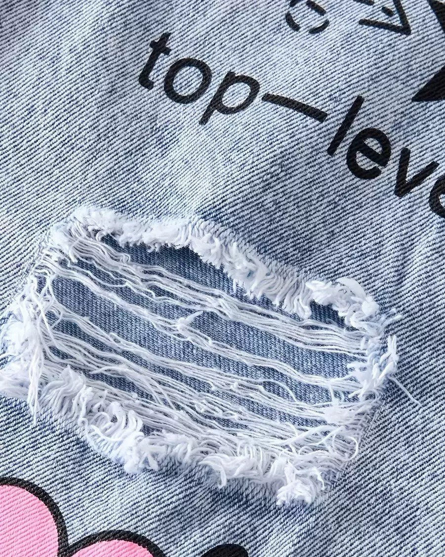 Jeans Wide Leg para Niña con Estampados Fashion