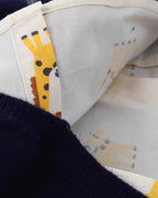 Conjunto bebé 3 piezas de algodón con chaqueta de punto y pantalón jirafa 3D