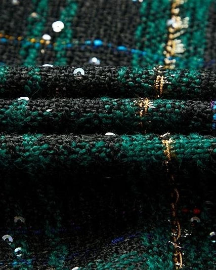Conjunto Elegante de Tweed Verde para Niñas