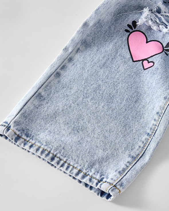 Jeans Wide Leg para Niña con Estampados Fashion