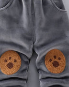 Conjunto niño invierno 3 piezas ropa infantil con osito bordado y chaleco con capucha , Ideal para clima otoñal en España
