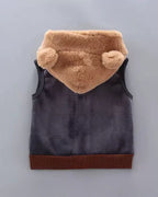 Conjunto niño invierno 3 piezas ropa infantil con osito bordado y chaleco con capucha , Ideal para clima otoñal en España