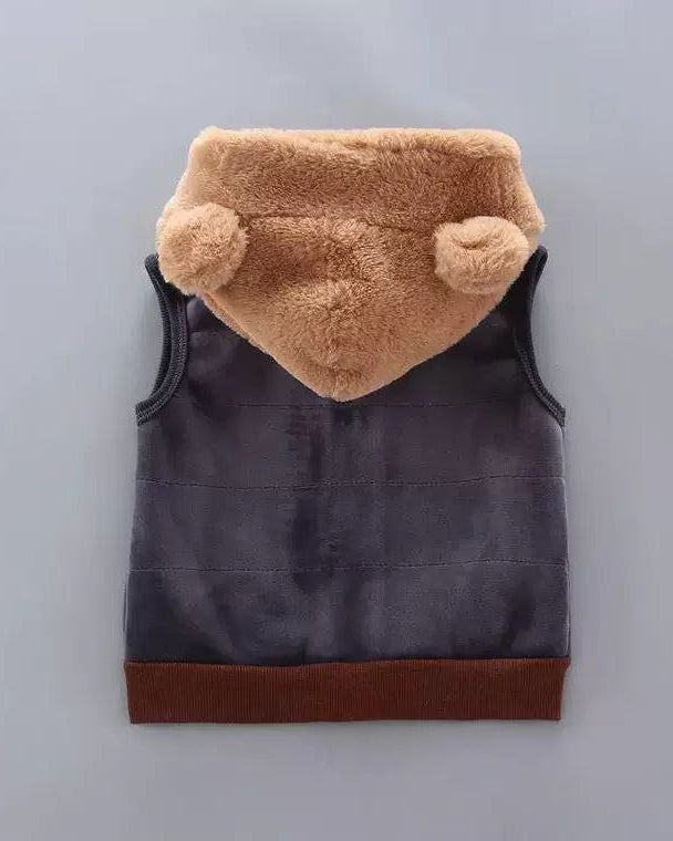 Conjunto niño invierno 3 piezas ropa infantil con osito bordado y chaleco con capucha , Ideal para clima otoñal en España