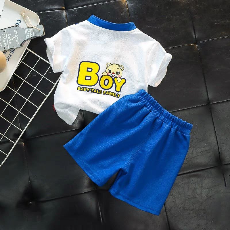 Conjunto con estampado de oso, diseño de verano para niños