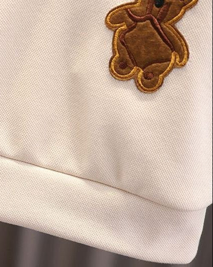 Conjunto niño otoño polo con pantalón y estampado de oso,Ideal para primavera  en España