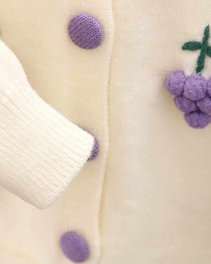 Conjunto niña invierno felpa con bordado de frutas 3D chaqueta y falda en España