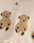 Conjunto 2 piezas bebé niño invierno con estampado de dibujos animados y ositos outfit bebé 