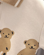 Conjunto 2 piezas bebé niño invierno con estampado de dibujos animados y ositos outfit bebé 