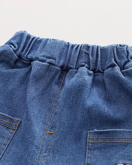 Conjunto niño 2 piezas sudadera y pantalón vaquero con estampado de oso estilo casual otoño , ropa infantil, Ideal para primavera y  verano en España