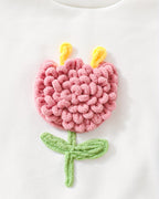 Conjunto niña 2 piezas con bordado de flores 3D otoño invierno,destacada para looks elegantes y sencillos en España