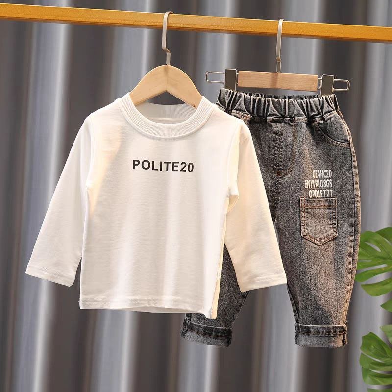 Conjunto de 3 Piezas con Camisa de Cuadros y Vaqueros