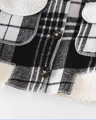 Chaqueta Infantil de Cuadros con Cuello de Borreguito Estilo Cozy & Chic