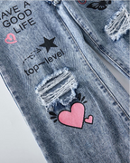 Jeans Wide Leg para Niña con Estampados Fashion